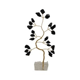 Bonsai Pedra Turmalina Base Cristais 14cm - Proteção - 1