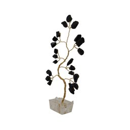 Bonsai Pedra Turmalina Base Cristais 14cm - Proteção - 4
