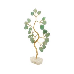 Bonsai Pedra Quartzo Verde Base Cristais 14cm - Saúde - 4