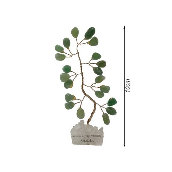 Bonsai Pedra Quartzo Verde Base Cristais 10cm - Saúde - 3