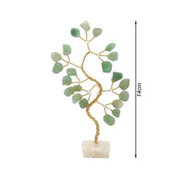 Bonsai Pedra Quartzo Verde Base Cristais 14cm - Saúde - 3