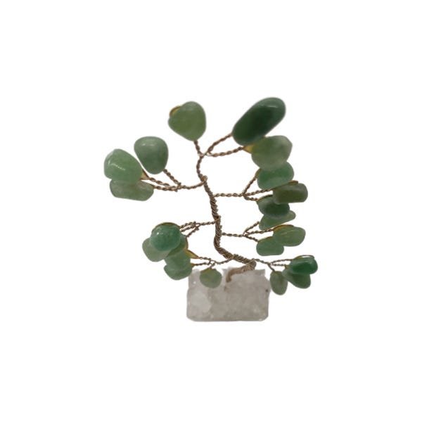 Bonsai Pedra Quartzo Verde Base Cristais 10cm - Saúde - 5