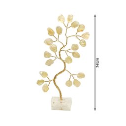 Bonsai Pedra Citrino Base Cristais 14cm - Prosperidade - 3