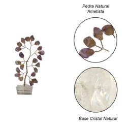 Bonsai Pedra Ametista Base Cristais 10cm - Espiritualidade - 2