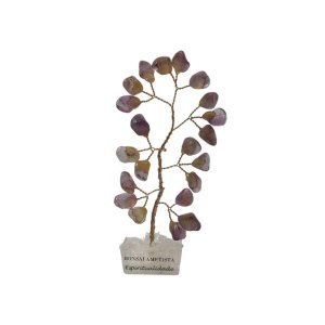 Bonsai Pedra Ametista Base Cristais 10cm - Espiritualidade