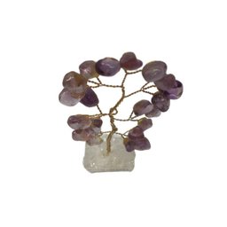 Bonsai Pedra Ametista Base Cristais 10cm - Espiritualidade - 4