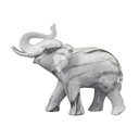 Ver imagem 1 de Escultura Elefante Decorativo em Resina Branco Estilo Mármore - 22x28cm