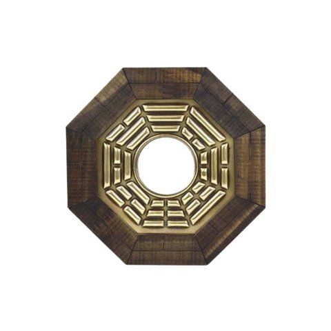 Quadro Feng Shui Baguá Céu Anterior com Espelho Convexo 13cm