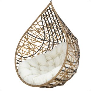 Balanço Suspenso Ninho Gota com Mola e Mosquetão Almofada Impermeável Gourmet Área Externa:a1