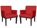Ver imagem 1 de Kit 2 Poltronas Decorativa Vitória Suede Vermelho Pés Madeira Mz Decor