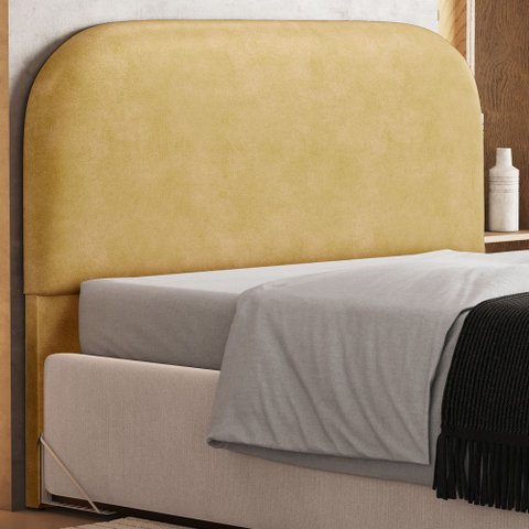 Cabeceira Cama Box Casal 140cm Orgânica Lanna W01 Couríssimo Fendi - Lyam Decor