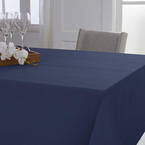 Toalha de Mesa Retangular 160x220cm Panamá Lisa - Naturalle Fashion Marinho