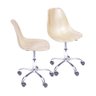Kit 2 Cadeiras Boxbit Dkr Eames Base Rodízio Madeira Clara - 1