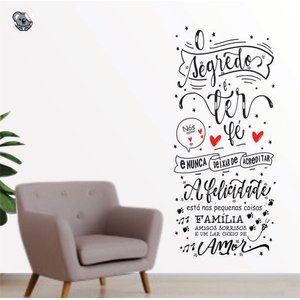 Adesivo De Parede Frase O Segredo é ter Fé Frases Positivas