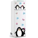 Ver imagem 1 de Adesivo Decorativo para Geladeira Pinguins e Flores