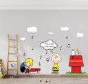 Ver imagem 1 de Adesivo de Parede Snoopy Charlie Brown e Frase