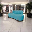 Ver mais imagens de Sofá 3 Lugares Orgânico Curvo Tókio 180cm Veludo Azul Turquesa