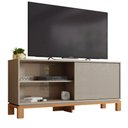 Ver imagem 2 de Rack para Tv até 55 Polegadas Mondrian 1 Porta 1 Prateleira Ripado 3d Sued/freijó - Caemmun