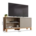 Ver imagem 4 de Rack para Tv até 55 Polegadas Mondrian 1 Porta 1 Prateleira Ripado 3d Sued/freijó - Caemmun