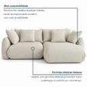 Ver imagem 5 de Sofá Cama Modular Orgânico Retrátil 3 Lugares com Almofadas 200cm Malibu