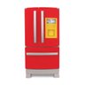 Refrigerador Side By Side Infantil com Acessórios Casinha Flor Vermelho Xalingo Brinquedos - 1