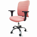 Ver imagem 2 de Cadeira de Escritório Ergonômica Rosa Estética Executiva Giratória C/rodinha Confortável