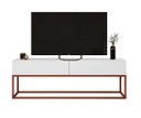 Ver imagem 5 de Rack Eros Estilo Industrial 140cm Sala Estar Branco/Cobre