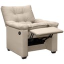 Ver imagem 3 de Poltrona Reclinável com Massagem Imperador Couro Facto Bege - Sofa Store