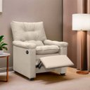 Ver imagem 4 de Poltrona Reclinável com Massagem Imperador Couro Facto Bege - Sofa Store
