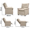 Ver imagem 6 de Poltrona Reclinável com Massagem Imperador Couro Facto Bege - Sofa Store