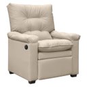 Ver imagem 1 de Poltrona Reclinável com Massagem Imperador Couro Facto Bege - Sofa Store