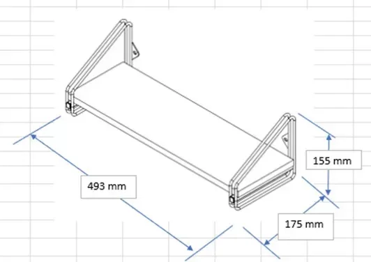 Nicho Prateleira 16 Cm X 49 Cm - Luxo C/suporte Preto - 3