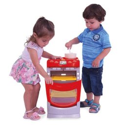Fogão Infantil Chef Gourmet com Acessórios Casinha Flor Vermelho Xalingo Brinquedos - 1