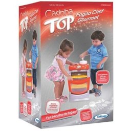 Fogão Infantil Chef Gourmet com Acessórios Casinha Flor Vermelho Xalingo Brinquedos - 2