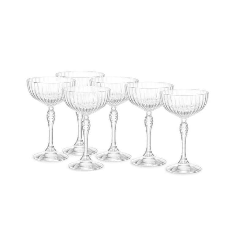 Jogo Com 6 Taças de Cristal Para Coquetel Coupe 220ml America'20s - Bormioli Rocco - Fabricado na