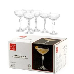 Jogo Com 6 Taças de Cristal Para Coquetel Coupe 220ml America'20s - Bormioli Rocco - Fabricado na - 2