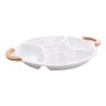 Petisqueira Porcelana 5 Divisórias Branca - Bon Gourmet - 1