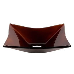 Cuba Quadrada De Vidro 39x34cm Marrom Escuro Para Banheiro - 3