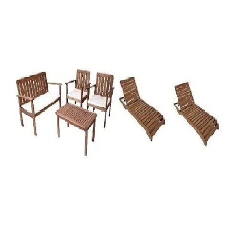 Conjunto Tokyo Sofá Poltronas e Mesa de Centro e Espreguiçadeiras Verona