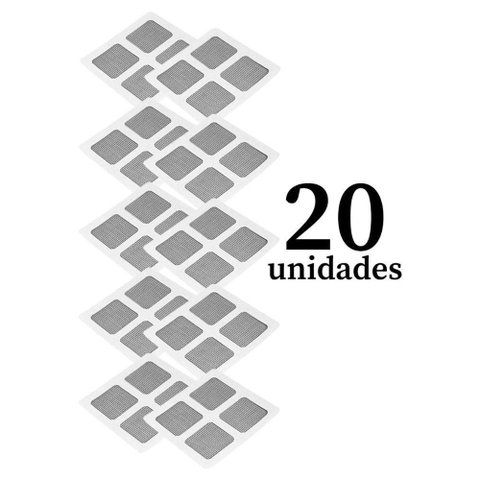 Kit 20 Adesivos Protetores de Ralo Tela Descartável Anti Entupimento Anti Insetos PVC Cantos