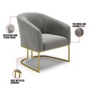 Ver imagem 3 de Cadeira Sala de Jantar Base Industrial Dourado Kit 2 Stella Suede D03 - D’Rossi