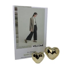 Kit Livro decorativo de papelão e corações 3D dourado - 2