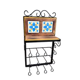 Porta Condimentos e Copos Parede com Ladrilho 12 Suportes - 1