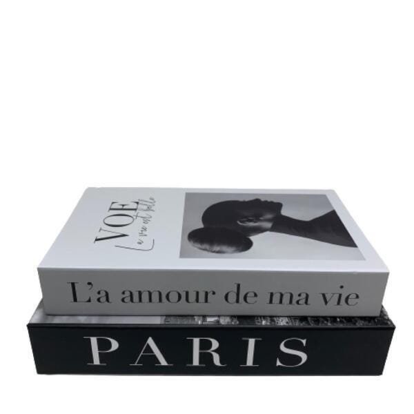 Conjunto de Caixas Livros Decorativos Paris e La amour - 3