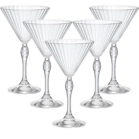 Kit 6 Taças de Cristal para Martini 245ml America 20S - Bormioli Rocco - Fabricado na Itália