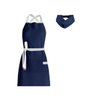 Avental Azul Marinho Alça Cruzada e Faixa Cabelo Restaurante - 6