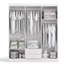 Guarda Roupa Solteiro Armário Roupeiro 154 Cm 6 Portas 2 Gavetas 3 Prateleiras Quarto Branco - 3