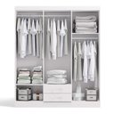 Ver imagem 3 de Guarda Roupa Solteiro Armário Roupeiro 154 Cm 6 Portas 2 Gavetas 3 Prateleiras Quarto Branco