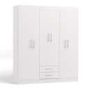 Ver imagem 2 de Guarda Roupa Solteiro Armário Roupeiro 154 Cm 6 Portas 2 Gavetas 3 Prateleiras Quarto Branco