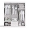Guarda Roupa Solteiro Armário Roupeiro 154 Cm 6 Portas 2 Gavetas 3 Prateleiras Quarto Branco - 3